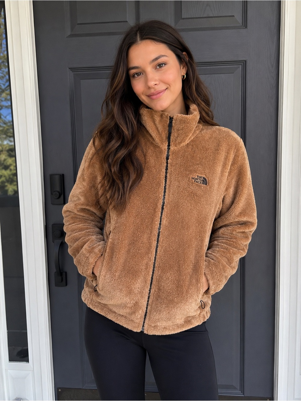 The North Face Women’s Cozy Fleece Full Zip Jacket Tan Beige Size Small